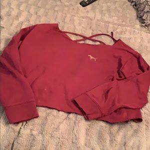Victoria secret pink crop top long sleeve